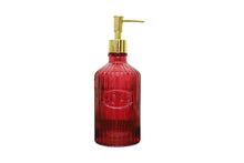 Load image into Gallery viewer, Red Glass Soap Dispenser
