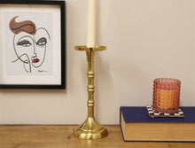 Load image into Gallery viewer, Gold Pillar Candlestick Medium
