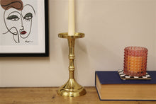 Load image into Gallery viewer, Gold Pillar Candlestick Small
