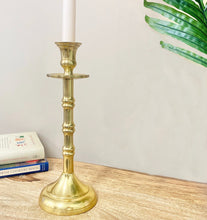 Load image into Gallery viewer, Brass Metal Dinner Candlestick 27cm
