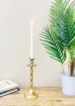 Load image into Gallery viewer, Brass Metal Dinner Candlestick 27cm
