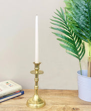 Load image into Gallery viewer, Brass Metal Dinner Candlestick 22cm
