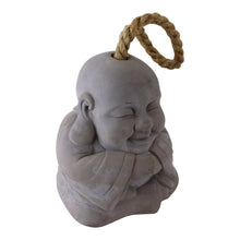 Load image into Gallery viewer, Smiling Buddha Grey Cement Doorstop
