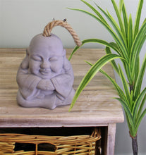 Load image into Gallery viewer, Smiling Buddha Grey Cement Doorstop
