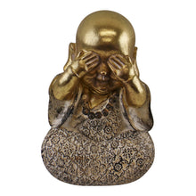 Load image into Gallery viewer, Set of 3 Gold Buddha Ornaments, See No Evil, Hear No Evil, Speak No Evil
