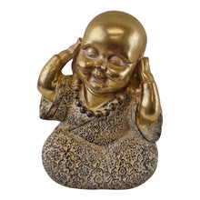 Load image into Gallery viewer, Set of 3 Gold Buddha Ornaments, See No Evil, Hear No Evil, Speak No Evil
