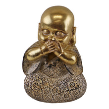 Load image into Gallery viewer, Set of 3 Gold Buddha Ornaments, See No Evil, Hear No Evil, Speak No Evil
