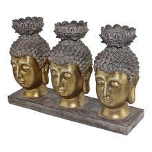 Load image into Gallery viewer, Triple Candle Holder, Buddha Design
