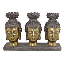 Load image into Gallery viewer, Triple Candle Holder, Buddha Design
