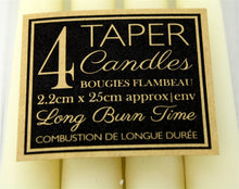 Load image into Gallery viewer, Set Of 4 Ivory Taper Candles
