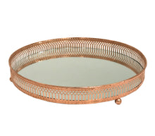 Load image into Gallery viewer, Copper Coloured Mirror Candle Plate
