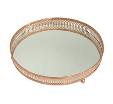 Load image into Gallery viewer, Copper Coloured Mirror Candle Plate
