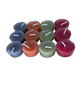 Load image into Gallery viewer, Multi Coloured Patterned Scented Tea Light Candles, Pack of 12
