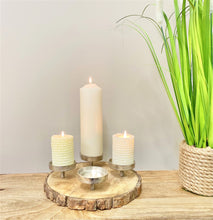 Load image into Gallery viewer, Candle Holder On Wooden Base 28cm
