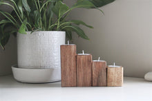 Load image into Gallery viewer, Set of Four Mango Wood Tealight Holders
