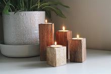 Load image into Gallery viewer, Set of Four Mango Wood Tealight Holders
