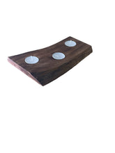 Load image into Gallery viewer, Short Mango Wood 3 Tea Light Holder 25cm
