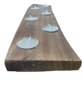 Load image into Gallery viewer, Long Mango Wood 6 Tea Light Holder 49cm
