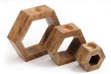 Load image into Gallery viewer, Set of Three Hexagon Tealight Holders 20cm
