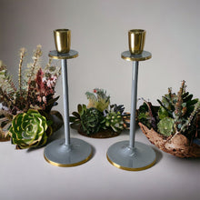 Load image into Gallery viewer, Glossy Grey Irina Candlestick, Set of 2, 26cm
