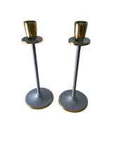 Load image into Gallery viewer, Glossy Grey Irina Candlestick, Set of 2, 26cm
