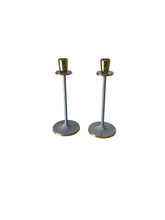 Load image into Gallery viewer, Glossy Grey Irina Candlestick, Set of 2, 20cm
