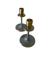 Load image into Gallery viewer, Glossy Grey Irina Candlestick, Set of 2, 15cm
