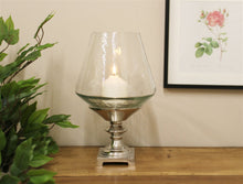 Load image into Gallery viewer, Hurricane Pillar Candle Stand Silver
