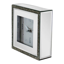 Load image into Gallery viewer, Small Freestanding Mirrored and Jewelled Table Clock
