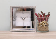 Load image into Gallery viewer, Small Freestanding Mirrored and Jewelled Table Clock
