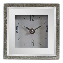 Load image into Gallery viewer, Small Freestanding Mirrored and Jewelled Table Clock
