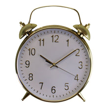 Load image into Gallery viewer, Alarm Style Gold &amp; White Wall Clock
