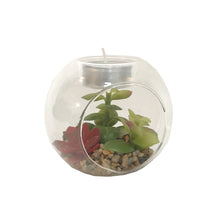 Load image into Gallery viewer, Succulent In Glass Terrarium with TeaLight Holder
