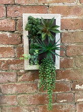 Load image into Gallery viewer, Artificial Succulents In Wooden Frame
