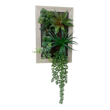 Load image into Gallery viewer, Artificial Succulents In Wooden Frame
