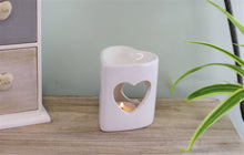 Load image into Gallery viewer, Heart Shaped White Ceramic Oil Burner
