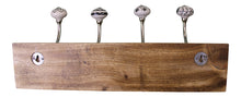 Load image into Gallery viewer, Black &amp; White Ceramic Hooks on Wooden Base
