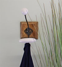 Load image into Gallery viewer, Double White Ceramic Coat Hook On Wooden Base
