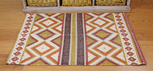 Moroccan Inspired Kasbah Rug, Diamonds and Stripes, 60x90cm