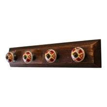 Load image into Gallery viewer, Set of 4 Kasbah Design Coat Hooks On Wooden Base
