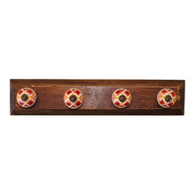 Load image into Gallery viewer, Set of 4 Kasbah Design Coat Hooks On Wooden Base
