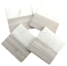 Load image into Gallery viewer, Set of 4 Wood Effect Marble Coasters - Square
