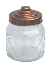 Load image into Gallery viewer, Round Glass Jar With Copper Lid - 5.5 Inch
