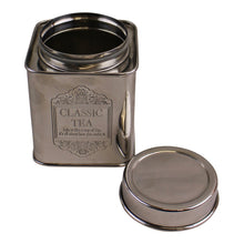 Load image into Gallery viewer, Silver Metal Tea, Coffee &amp; Sugar Storage Tins
