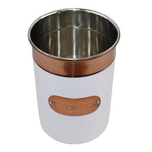 Load image into Gallery viewer, Utensils Holder, Copper &amp; White Metal Design
