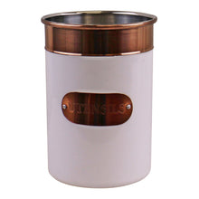 Load image into Gallery viewer, Utensils Holder, Copper &amp; White Metal Design
