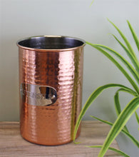 Load image into Gallery viewer, Hammered Copper Utensil Holder
