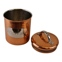 Load image into Gallery viewer, Hammered Copper Set of 3 Tea, Coffee &amp; Sugar Canisters
