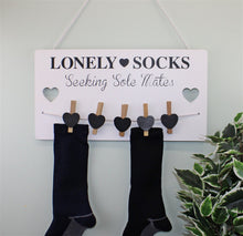 Load image into Gallery viewer, Hanging Lonely Sock Plaque 40x21cm
