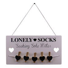 Load image into Gallery viewer, Hanging Lonely Sock Plaque 40x21cm
